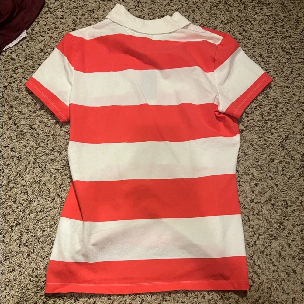 Tommy Hilfiger pink and white polo - Picture 3 of 3